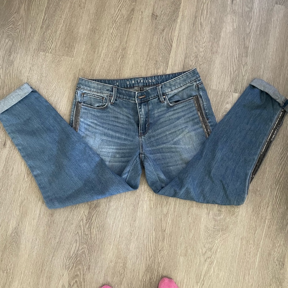 White House Black Market Sparkle Detail Cropped Boyfriend Jeans